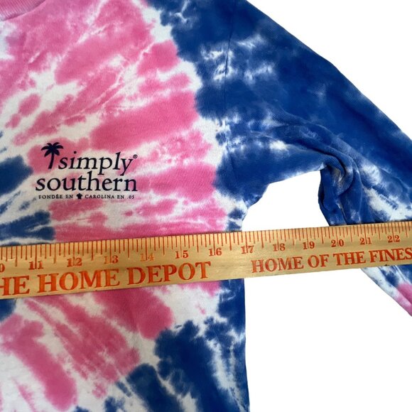 Simply Southern Long Sleeve T-Shirt  Tie Dye Simple is Better South Youth Medium - Picture 7 of 11